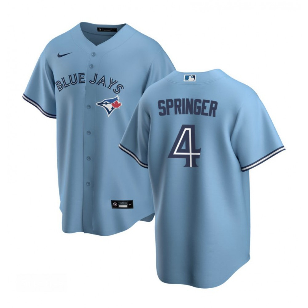 Men's Toronto Blue Jays George Springer #4 Light Blue Alternate 2020 Jersey-Pro Kit Vault | Brand New 26/27 Sports Jerseys